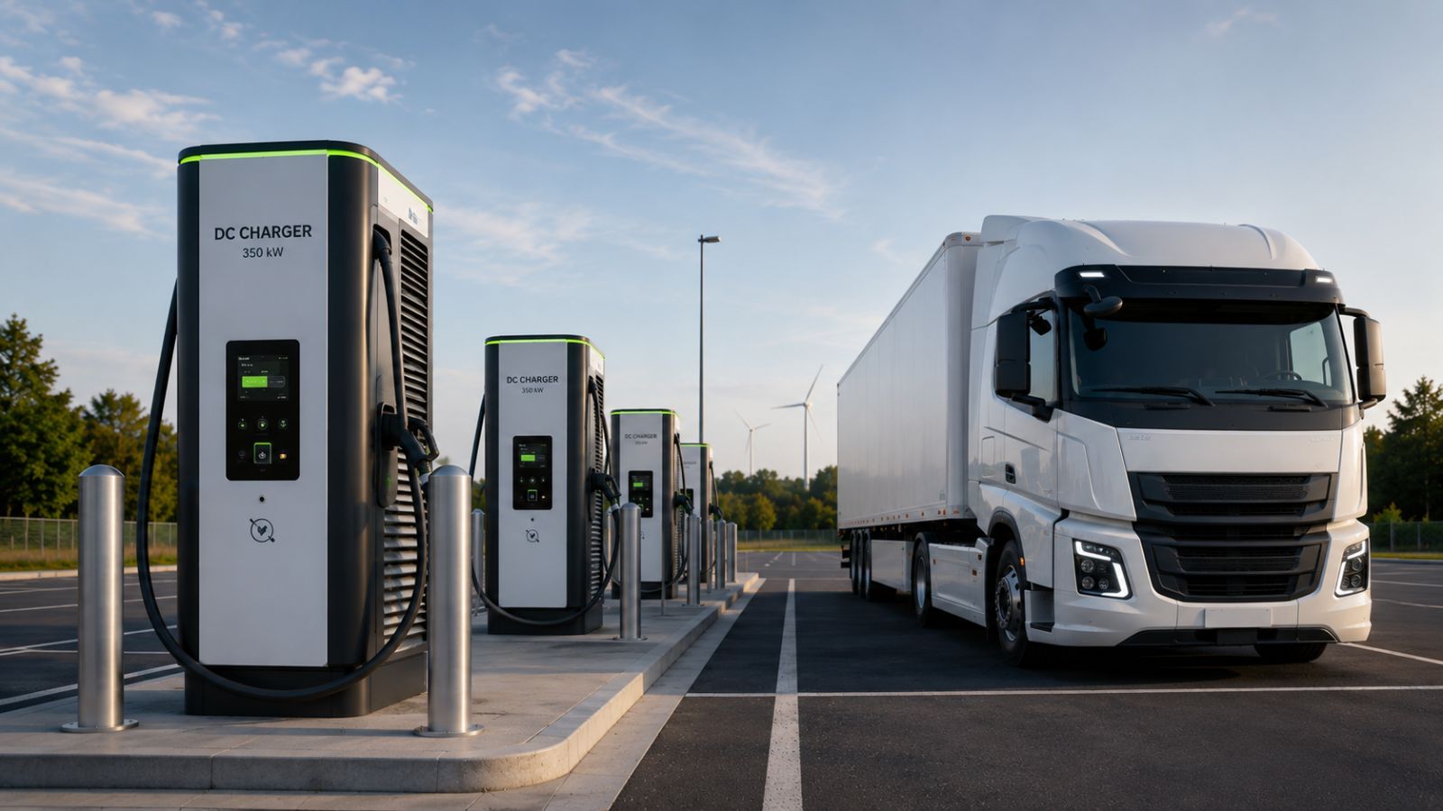 Ladeinfrastruktur für E LKW von Rheinland Solar in Neuss